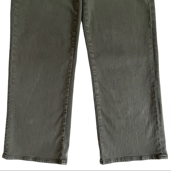 7 For All Mankind High Waisted Cropped Wide Leg Jeans Green - Picture 10 of 15